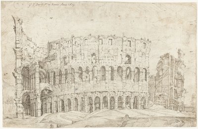 Exterieur van de ruïnes van het Colosseum, Rome door Gerard ter Borch