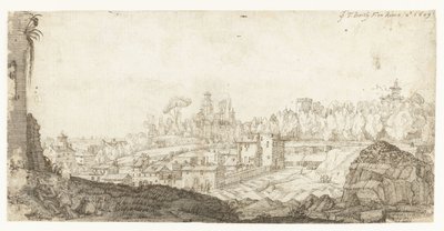 Gezicht op de Pincio vanuit het zuidoosten, Rome door Gerard ter Borch