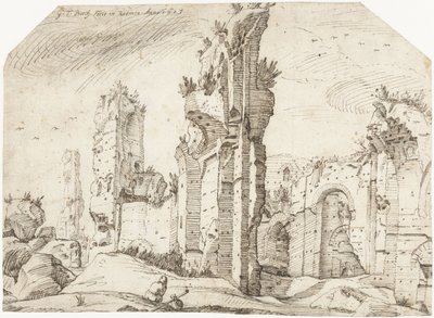 Ruïnes van de Thermen van Caracalla door Gerard ter Borch