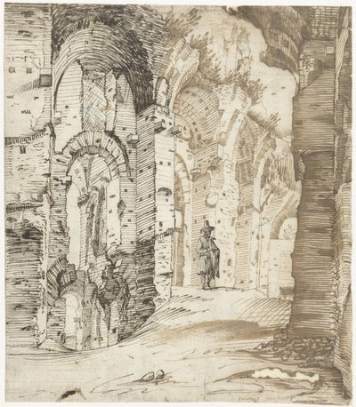 Ruïnes van de paleisfundamenten van Septimius Severus, Rome door Gerard ter Borch