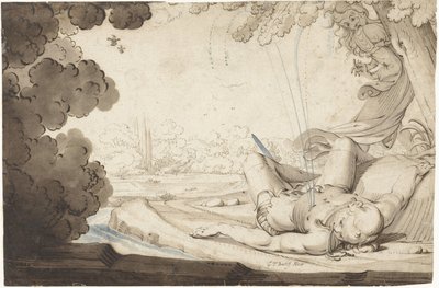 Thisbe ontdekt de dode Piramus door Gerard ter Borch