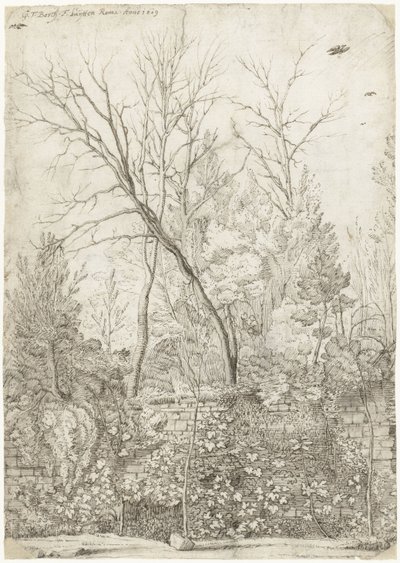 Tuin van de Villa Madama, buiten Rome door Gerard ter Borch