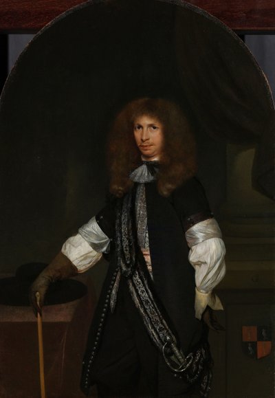 Jacob de Graeff in het uniform van een officier door Gerard ter Borch (II) (signed by artist)