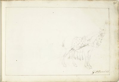 Paard, naar rechts door Gerard ter Borch (II) (signed by artist)