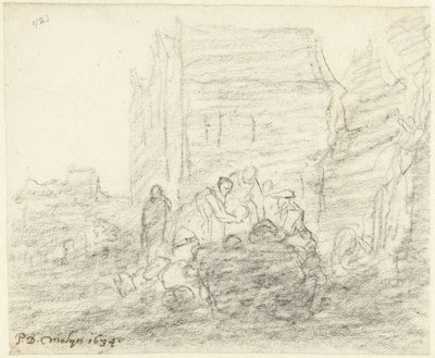 Groentemarkt bij avond door Gerard ter Borch (II)