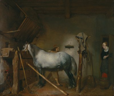 Paardenstal door Gerard ter Borch