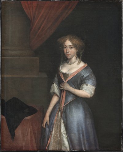 Portret van een Dame door Gerard ter Borch
