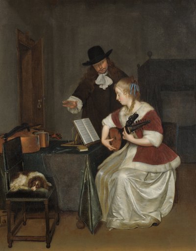 De muziekles door Gerard ter Borch