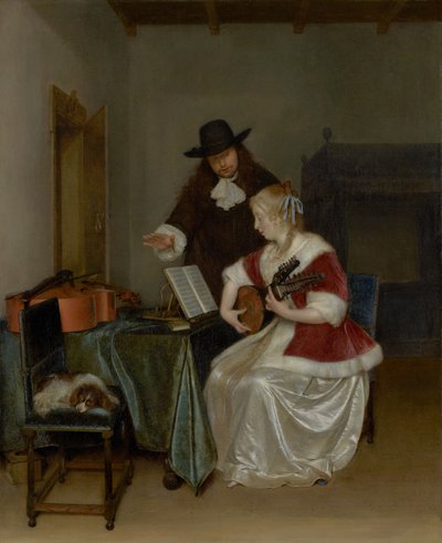 De muziekles door Gerard ter Borch
