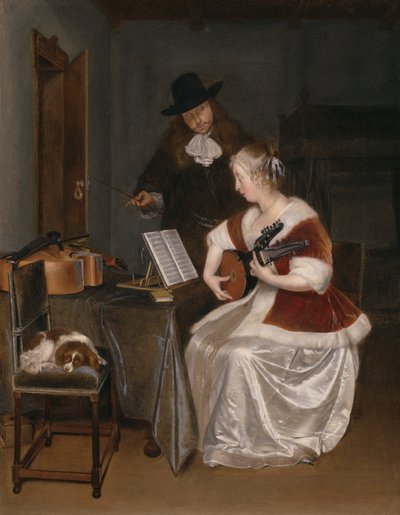 De muziekles door Gerard ter Borch