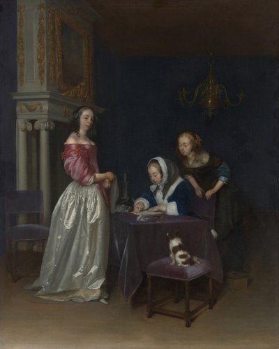 Nieuwsgierigheid, c.1660-62 door Gerard ter Borch