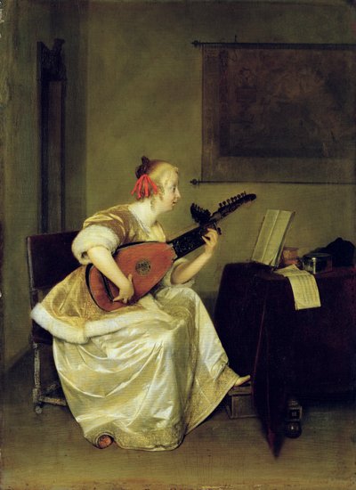 De luitspeler door Gerard ter Borch