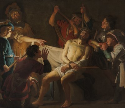 Christus gekroond met Doornen (Matteüs 27:27-31) door Gerard van Honthorst