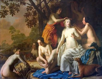 Diana met haar nimfen door Gerard van Honthorst