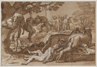 Koning Jarmeric martelt gevangen Wenden door Gerard van Honthorst