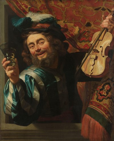 De vrolijke violist door Gerard van Honthorst