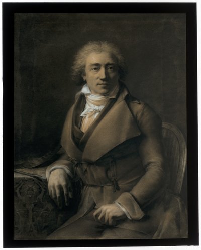 Zelfportret zittend aan een tafel, naar rechts gedraaid door Gerard van Spaendonck