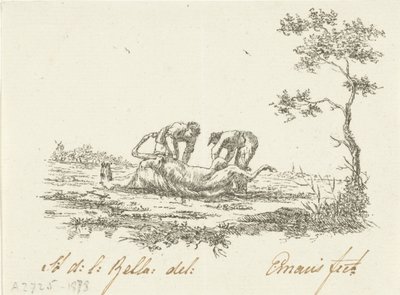 Twee paardenvilders door Gerardus Emaus de Micault (signed by artist)