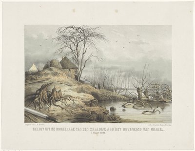 Doorbraak van de Waaldijk door Gerardus Johannes Bos