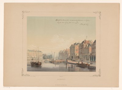 Gezicht op de Aalmarkt te Leiden door Gerardus Johannes Bos