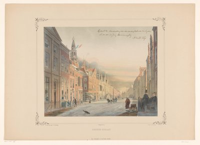 Gezicht op de Breetraat in Leiden door Gerardus Johannes Bos