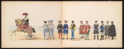 Maskerade van de Leidse studenten, 1855 (plaat 11) door Gerardus Johannes Bos