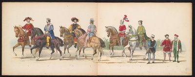 Maskerade van de Leidse studenten, 1855 (plaat 9) door Gerardus Johannes Bos