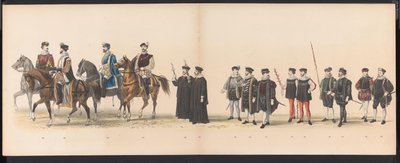 Maskerade van de Leidse studenten, 1870 (plaat 6) door Gerardus Johannes Bos