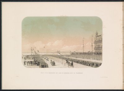 Wedstrijd voor arrensleden op de Maas te Rotterdam, 1855 door Gerardus Johannes Bos