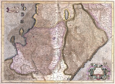 Abruzzen en Campania, Italië (gravure) door Gerardus Mercator