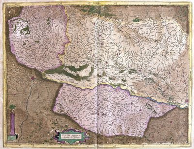 Elzas, noord Frankrijk (gravure) door Gerardus Mercator