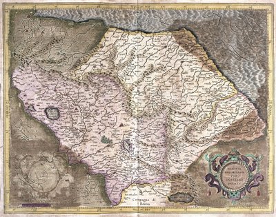 Ancona en Spoleto, Italië (gravure) door Gerardus Mercator