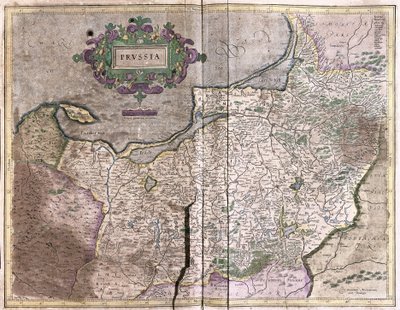 Antieke kaart van Polen - tegenwoordig Litouwen (gravure) door Gerardus Mercator