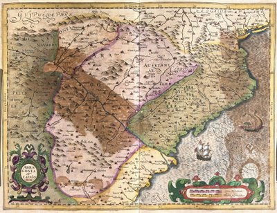 Aragon en Catalonië, Spanje (gravure) door Gerardus Mercator