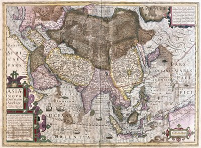 Azië (gravure) door Gerardus Mercator