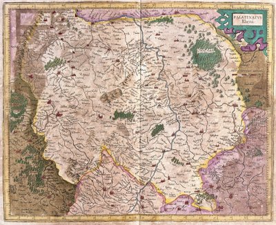 Beierse regio en de rivier de Donau, Duitsland (gravure) door Gerardus Mercator