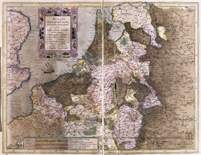 België (gravure) door Gerardus Mercator