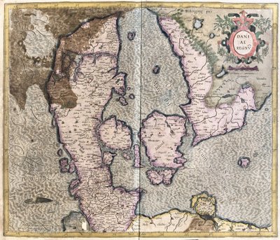 Denemarken (gravure) door Gerardus Mercator