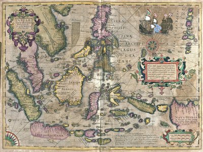 Oost-India met Borneo en de Filipijnen (gravure) door Gerardus Mercator