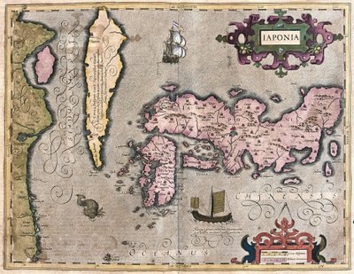 Japan (gravure) door Gerardus Mercator