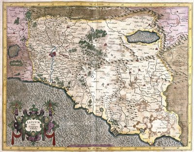 Lazio, Italië (gravure) door Gerardus Mercator