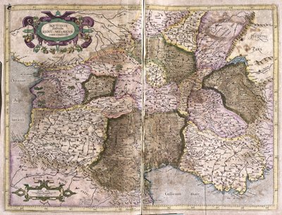 Limousin, Languedoc, Auvergne, Bourgondië en Provence, Zuid-Frankrijk door Gerardus Mercator