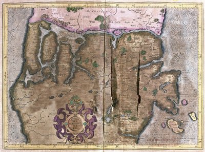 Noordelijk deel van Jutland, Scandinavië (gravure) door Gerardus Mercator