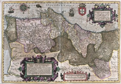 Portugal (gravure) door Gerardus Mercator
