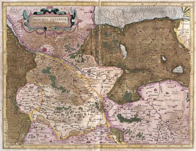 Saksen en Mecklenburg, Duitsland (gravure) door Gerardus Mercator