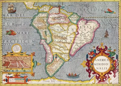 Zuid-Amerika America Meridionalis: uit de Atlas van Gerardus Mercator, 1633, 1936 door Gerardus Mercator