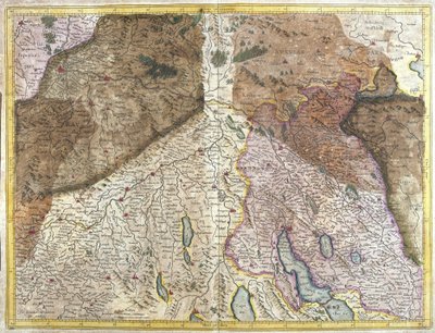 Zwitserland (gravure) door Gerardus Mercator
