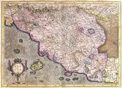 Toscane, Italië (gravure) door Gerardus Mercator