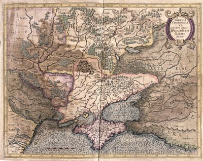 Oekraïne en de Krim (gravure) door Gerardus Mercator