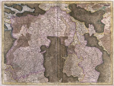 Ongenoemde kaart van Brabant: België en Nederland (gravure) door Gerardus Mercator